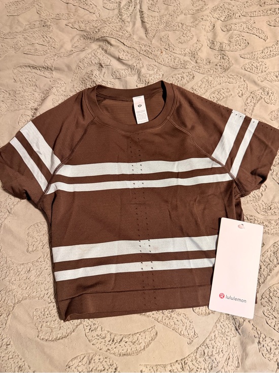 lululemon athletica Tops - lululemon athletica Brown & White Striped Kids Athletic Tee